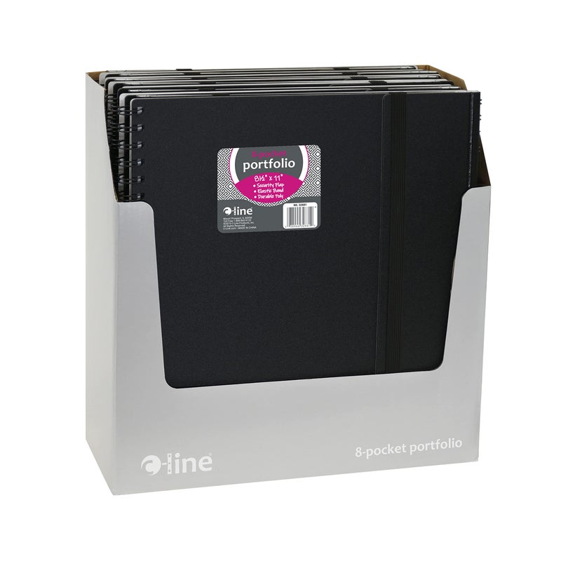 C-Line Eight-Pocket Portfolio with Security Flap, Polypropylene, 8.5 X 11, Black/White - Image 3